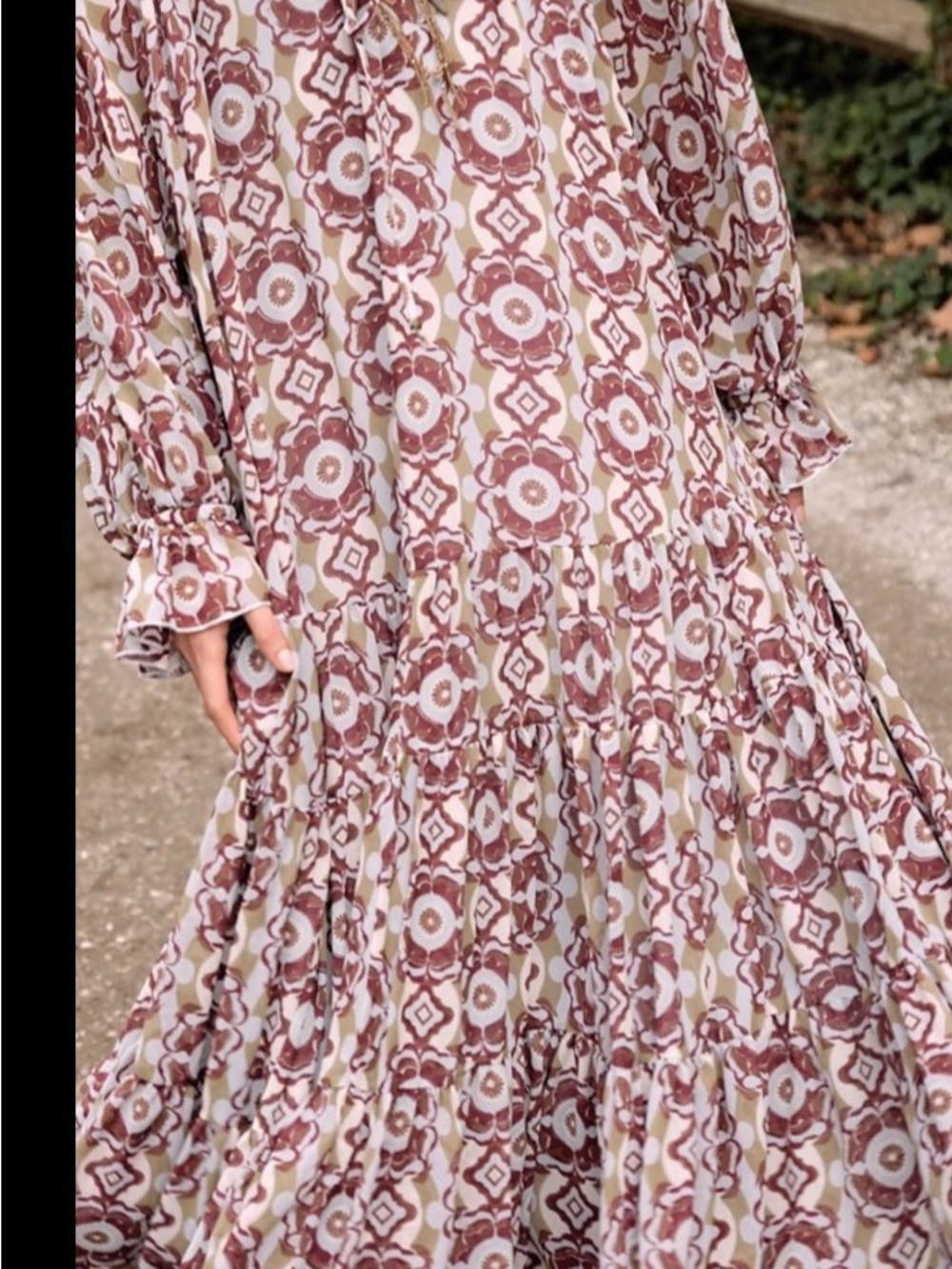 Free People Dusty Mauve Floral Tiered Maxi Dress